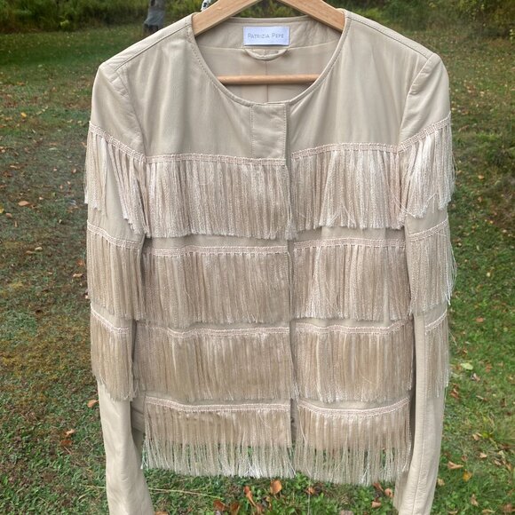 Patrizia Pepe Authentic Tags Pink Fringe Leather Jacket - Picture 6 of 6